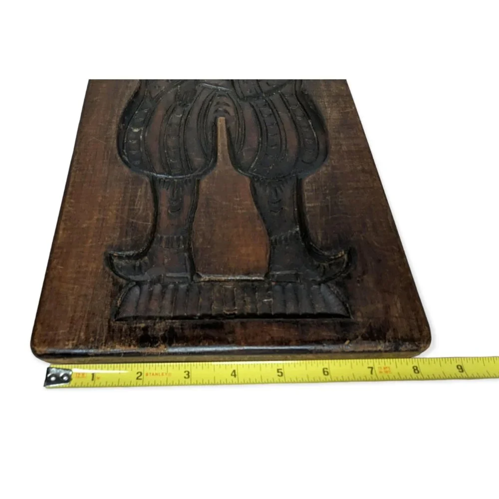Antique Dutch Ornately Carved Large Wood Speculaas Cookie Mould